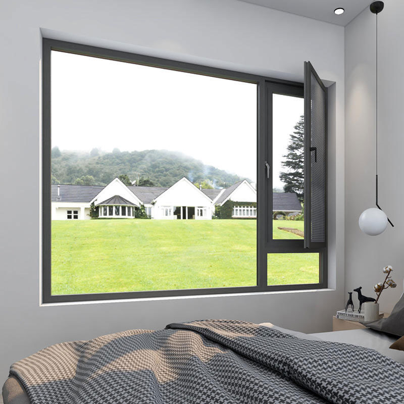 China Factory Custom Modern Style Soundproof Aluminum Alloy Frame Casement Window