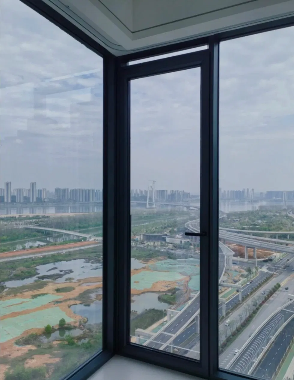 Saipan Coast Design Thermal Insulated Aluminum Balcony Windows Soundproof Glass French Windows