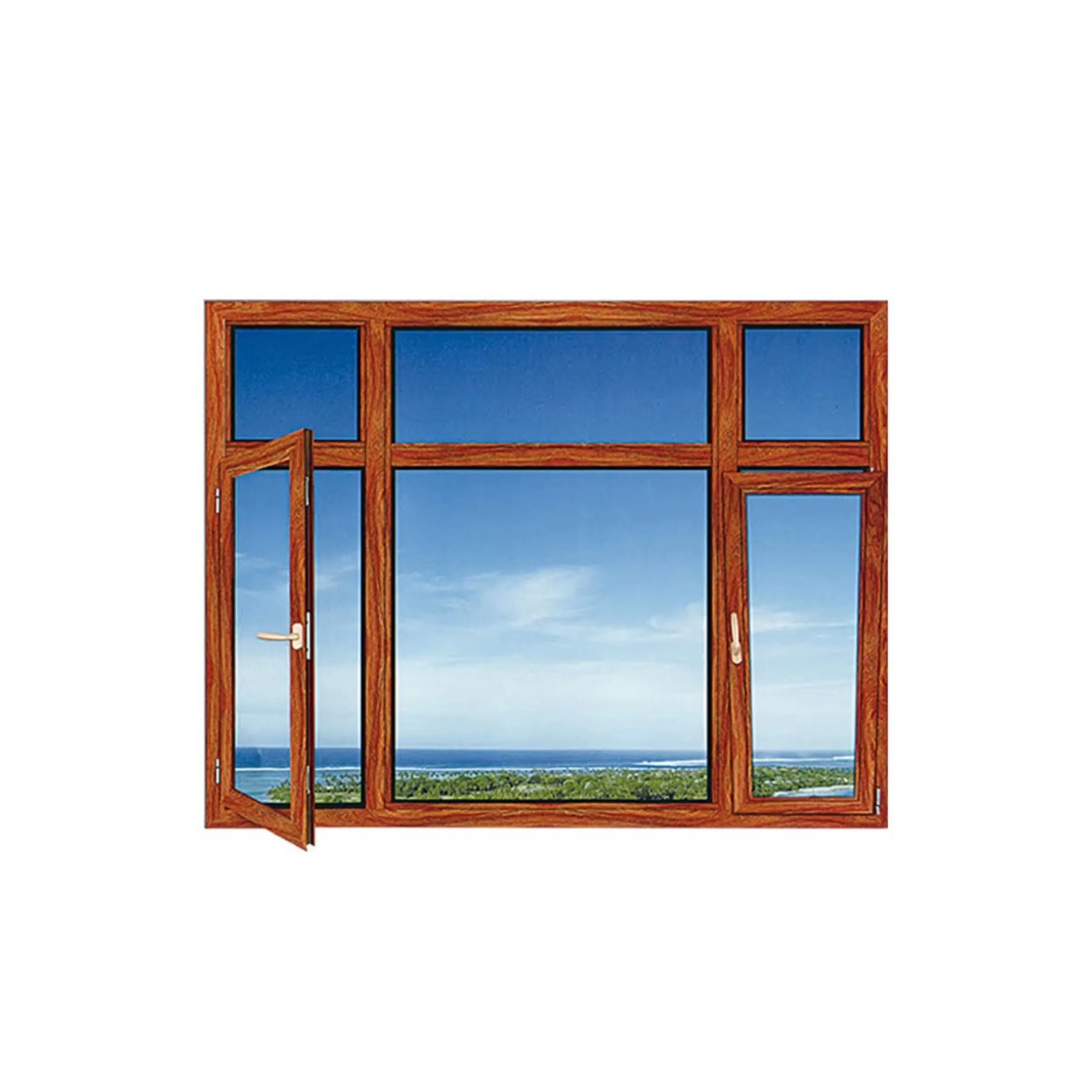 Insulated &amp; Soundproof Glass Thermal Break Aluminum Alloy Casement Window for Slim System