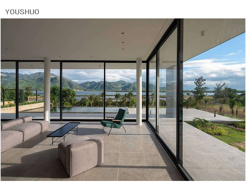 Entry Door Exterior Patio Storm Impact Heavy Aluminum Tempered Glass Sliding Doors