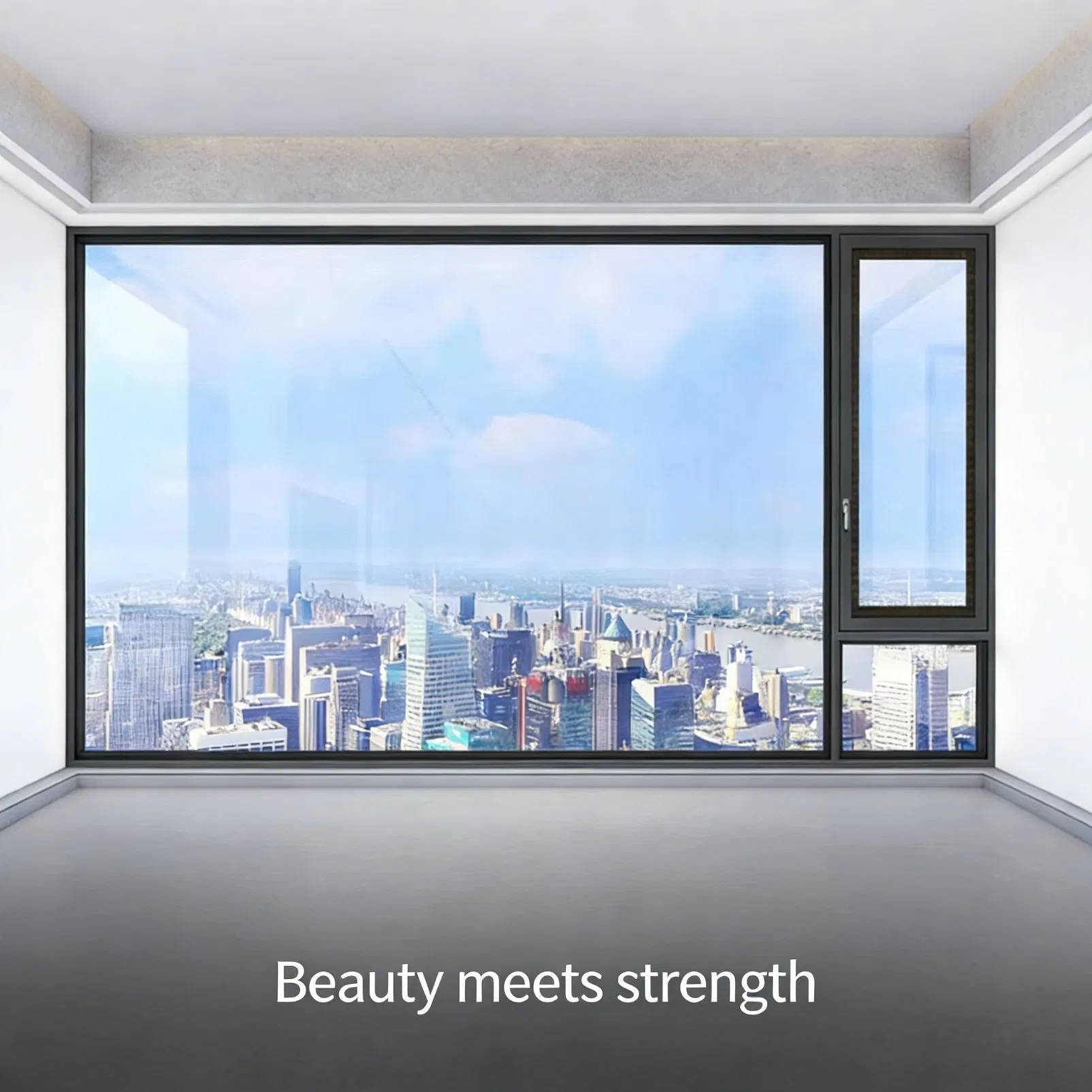 High Grade Factory Broken Bridge Aluminum Casement Windows Custom Large Glass &amp; Sound Insulation