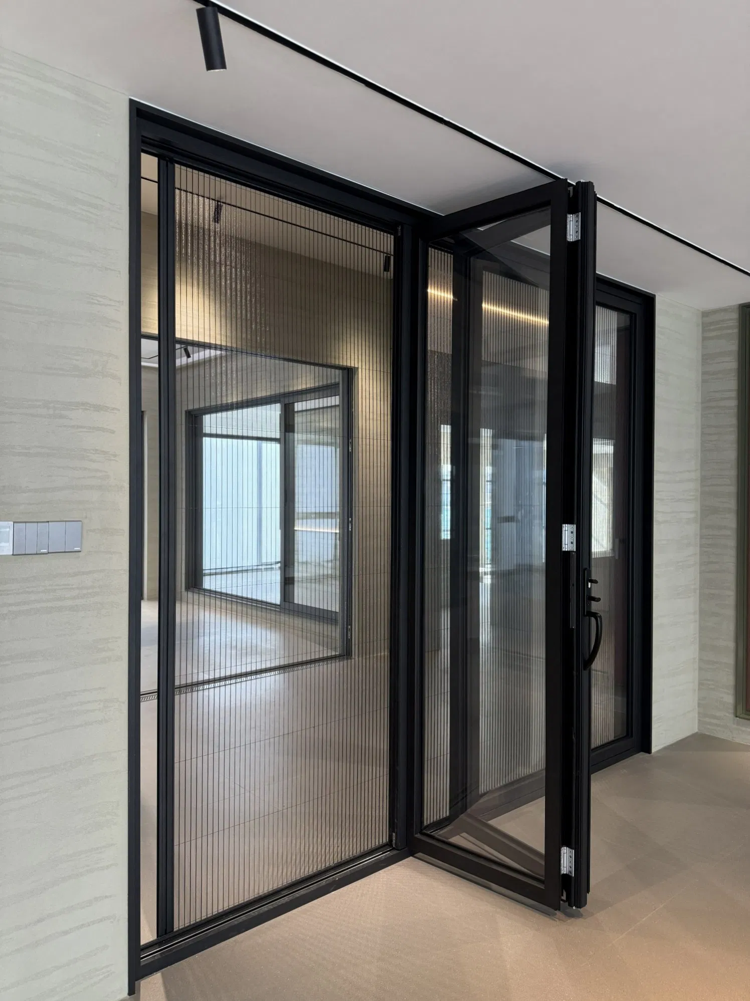 UV-Resistant Space-Saving Thin-Frame Aluminum Alloy Pleated Screen Window