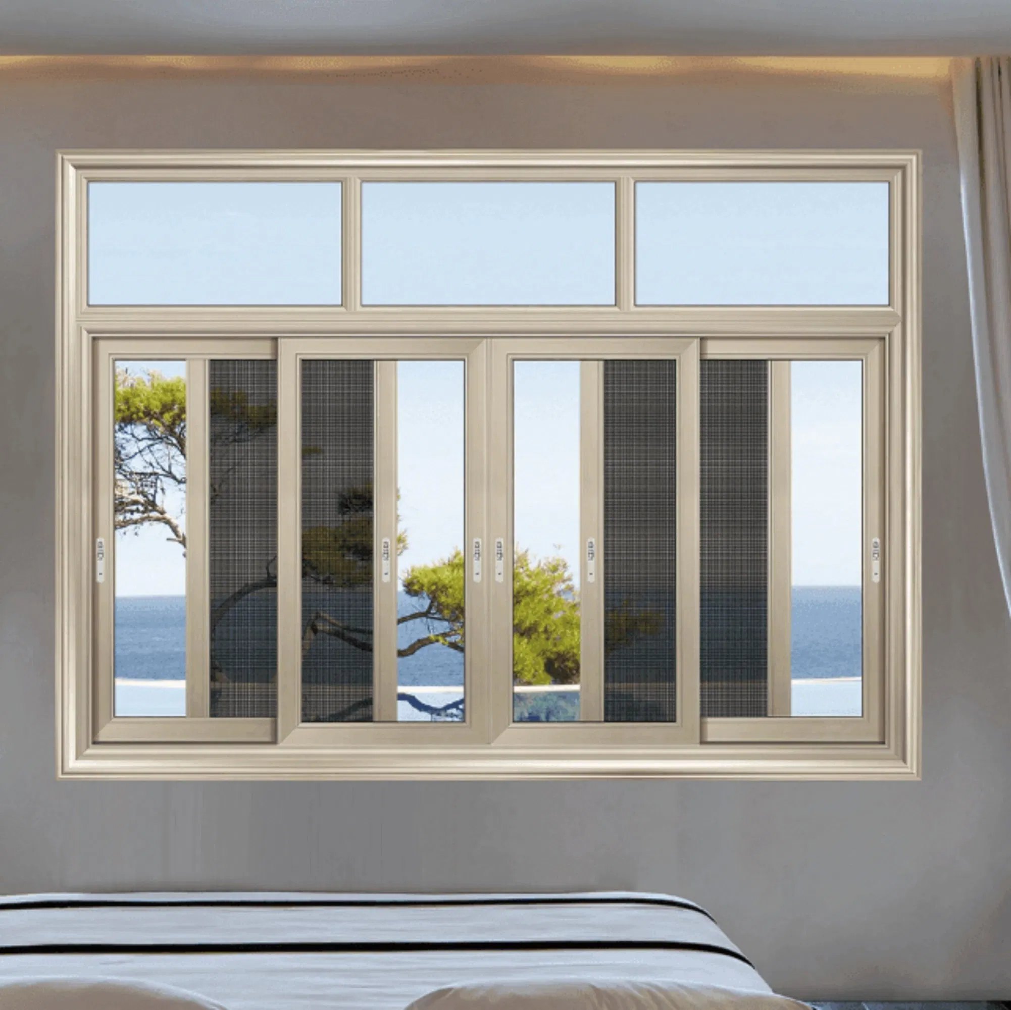 Direct Sales UV-Resistant Laminated Glass Aluminum Sliding Window