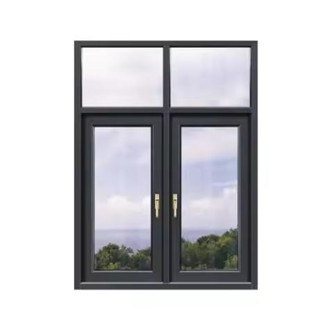 Soundproof Double Glazing Aluminum Casement Glass Window for Home with High Security Performance