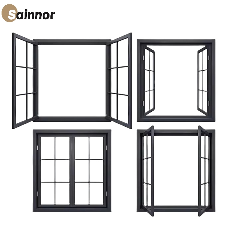 Premium Thermal Break Aluminum Casement Window with Weather-Resistant Coated Alloy Frame