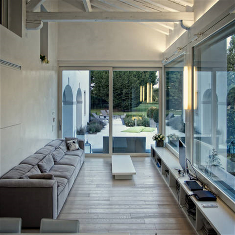 Custom Made Balcony Patio Heavy Duty Double Tempered Glass Noiseless Sliding Doors System Exterior Interior Glass Aluminum Door