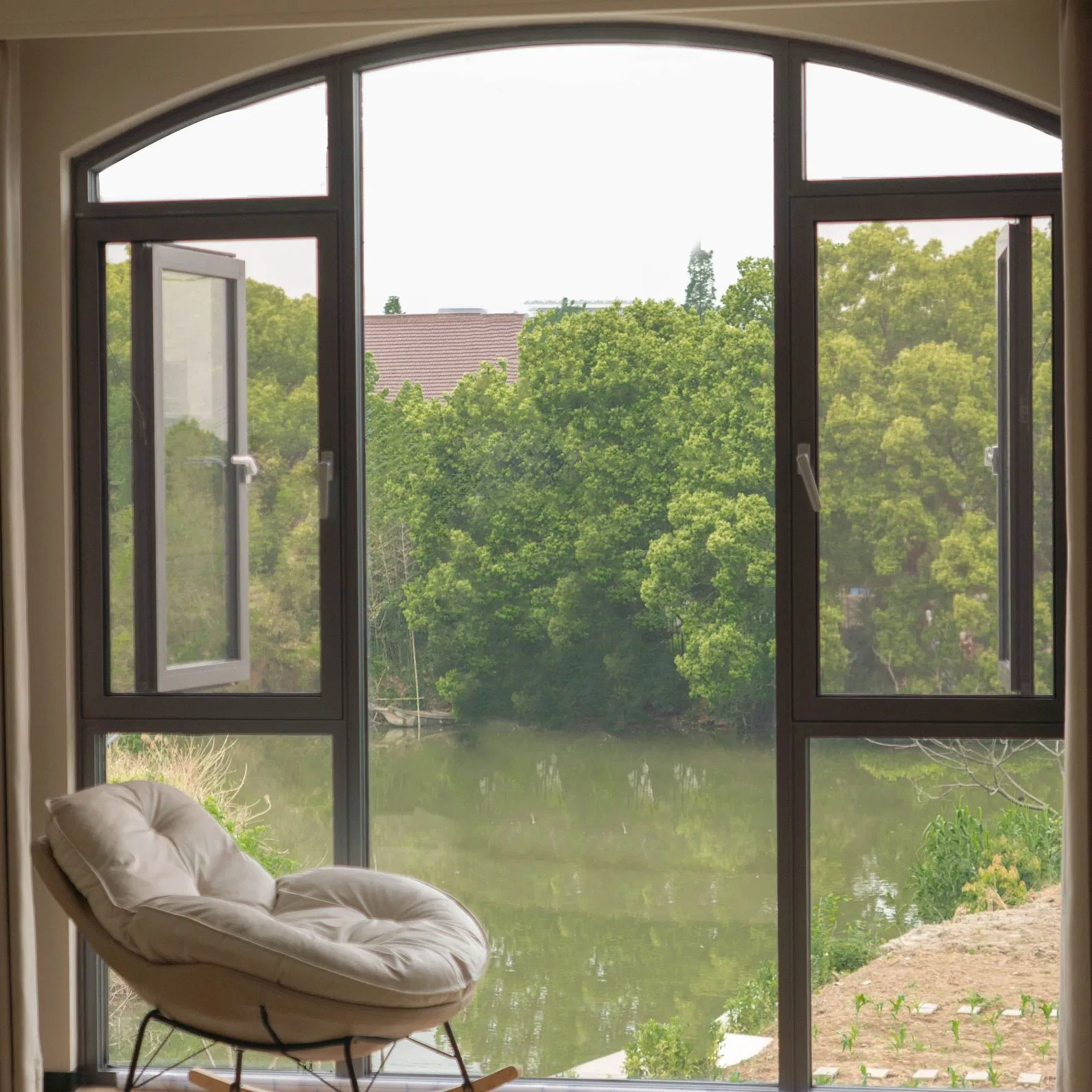 Custom Nfrc Certification Double Glazed Thermal Break Aluminum Windows French Casement Window