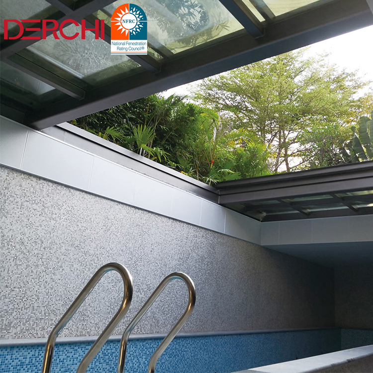 Aluminum Alloy Modern Simple Style Roof Skylight Window Industrial Retractable Electric Sliding Ventilation Skylight