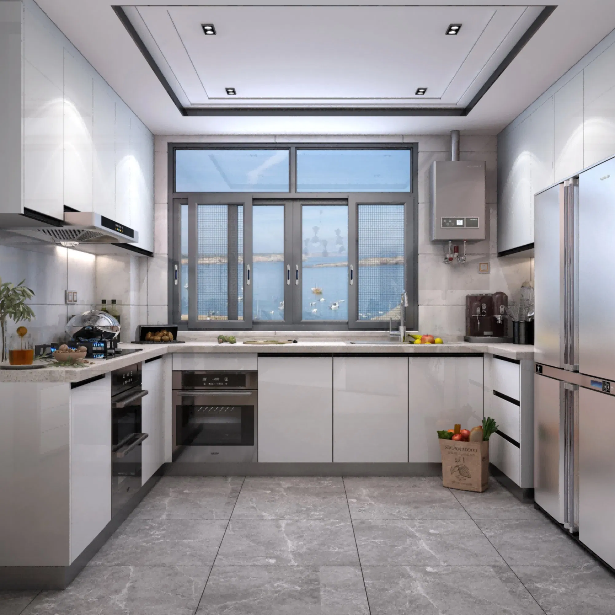 UV-Resistant Double Tempered Aluminum Sliding Window Low-E