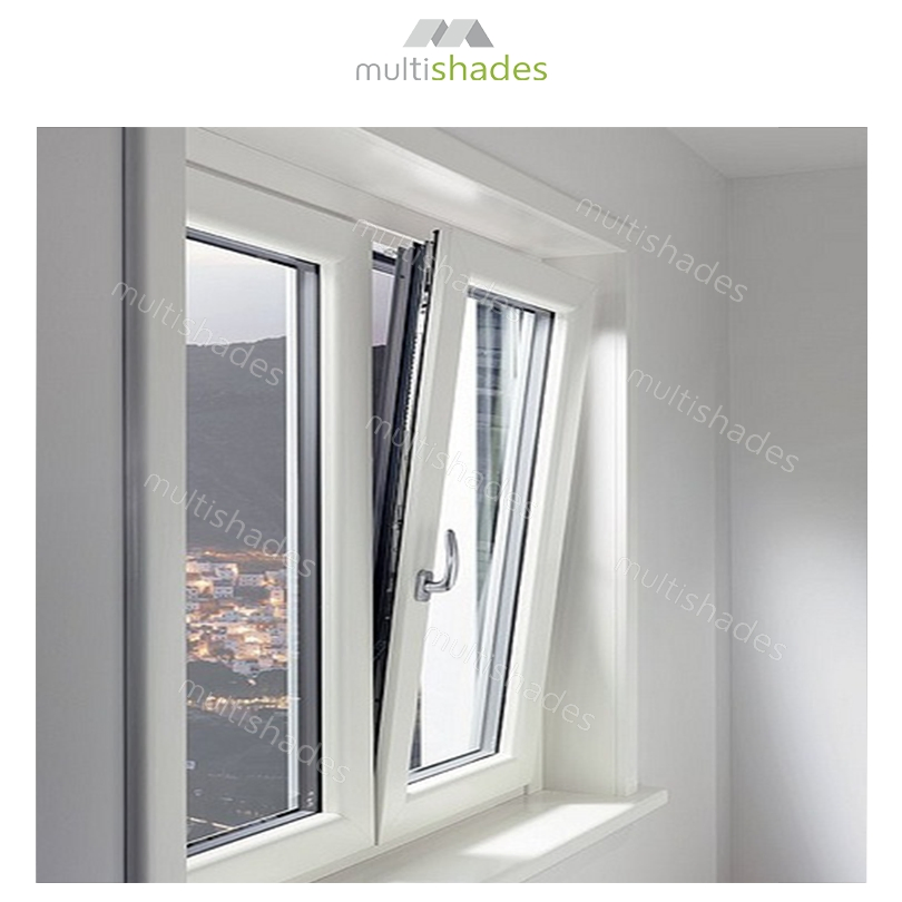 Multishades Commercial Bottom Hung Window with Anti Corrosion Aluminium Frame Tempered Glass Soundproof for Office Buildings