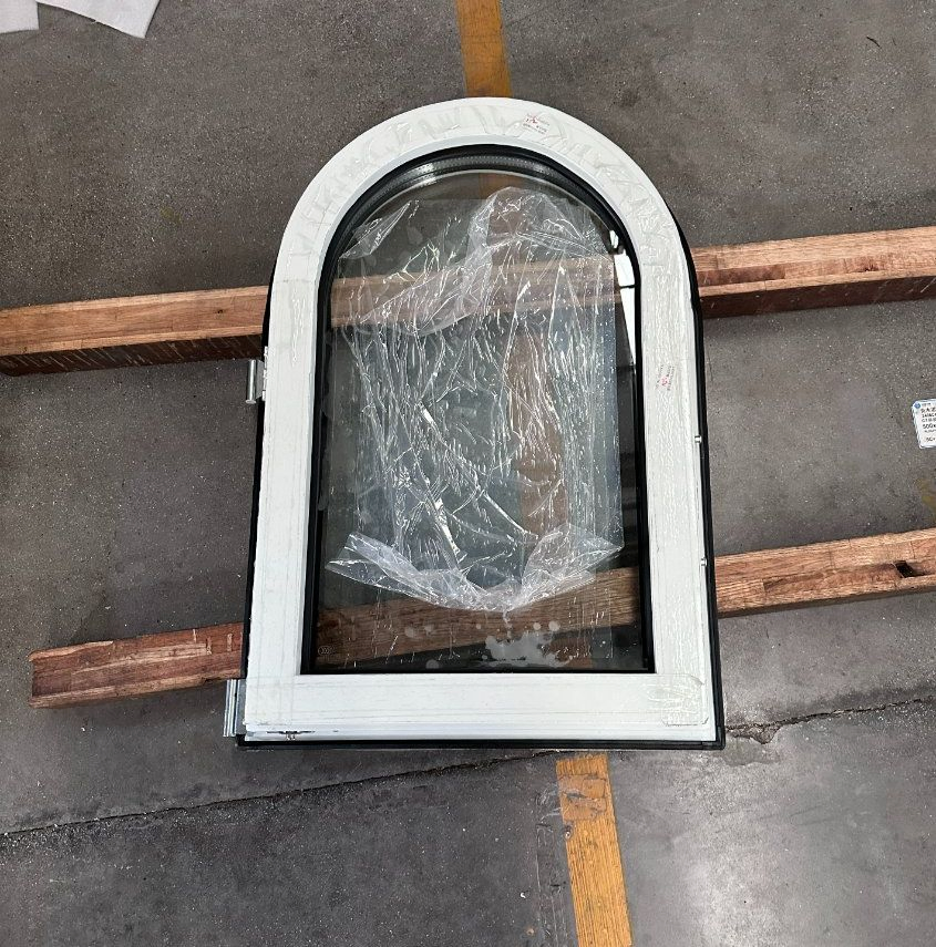 High Performance Heat Insulated Double Glazed Curved Aluminum Aluminium Metal Casement Swing Window for Domestic Commercial Use