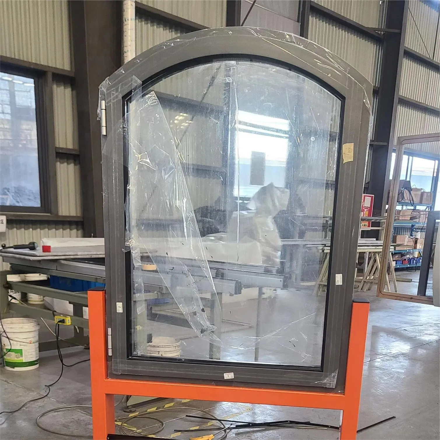 High Performance Heat Insulated Double Glazed Curved Aluminum Aluminium Metal Casement Swing Window for Domestic Commercial Use