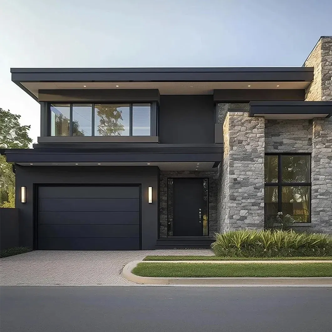 Durable Low Maintenance Aluminum Automatic Sectional Overhead Garage Door for Modern Single Family Houses