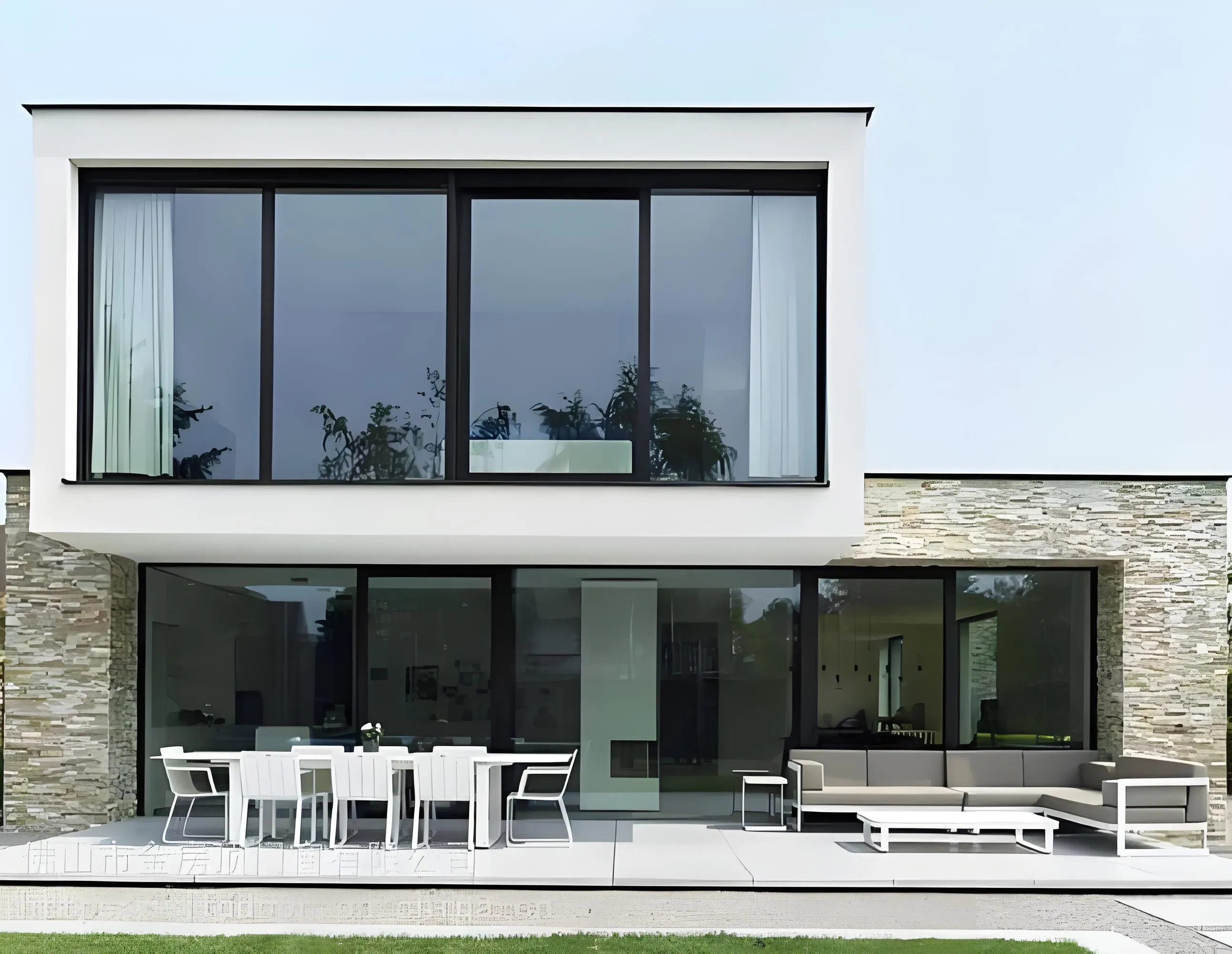 Eco-Friendly Powder Coated Aluminum Fixed Window with Double Glass