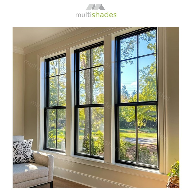 Multishades Modern Thermal Break Aluminum French Windows Villa Bathroom Waterproof Anti-Corrosion Custom Ral Color Factory Direct