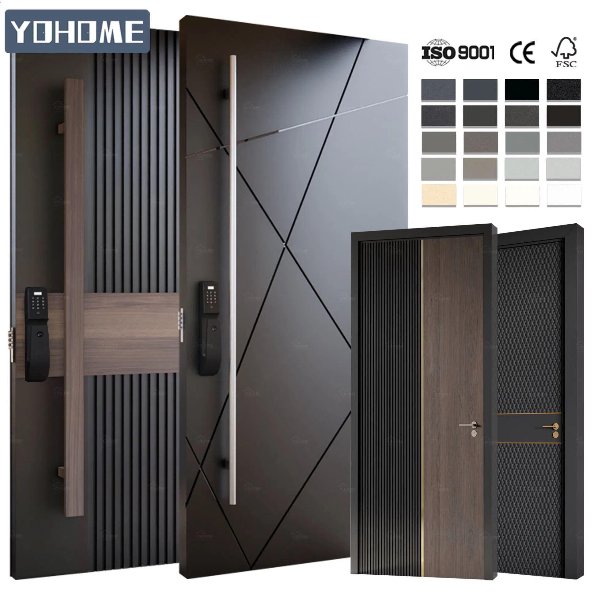 China Top Factory Custom Villa Door Designs Luxury Villa Pivot Modern Cast Aluminum Front Entry Bullet Proof Security House Front Doors