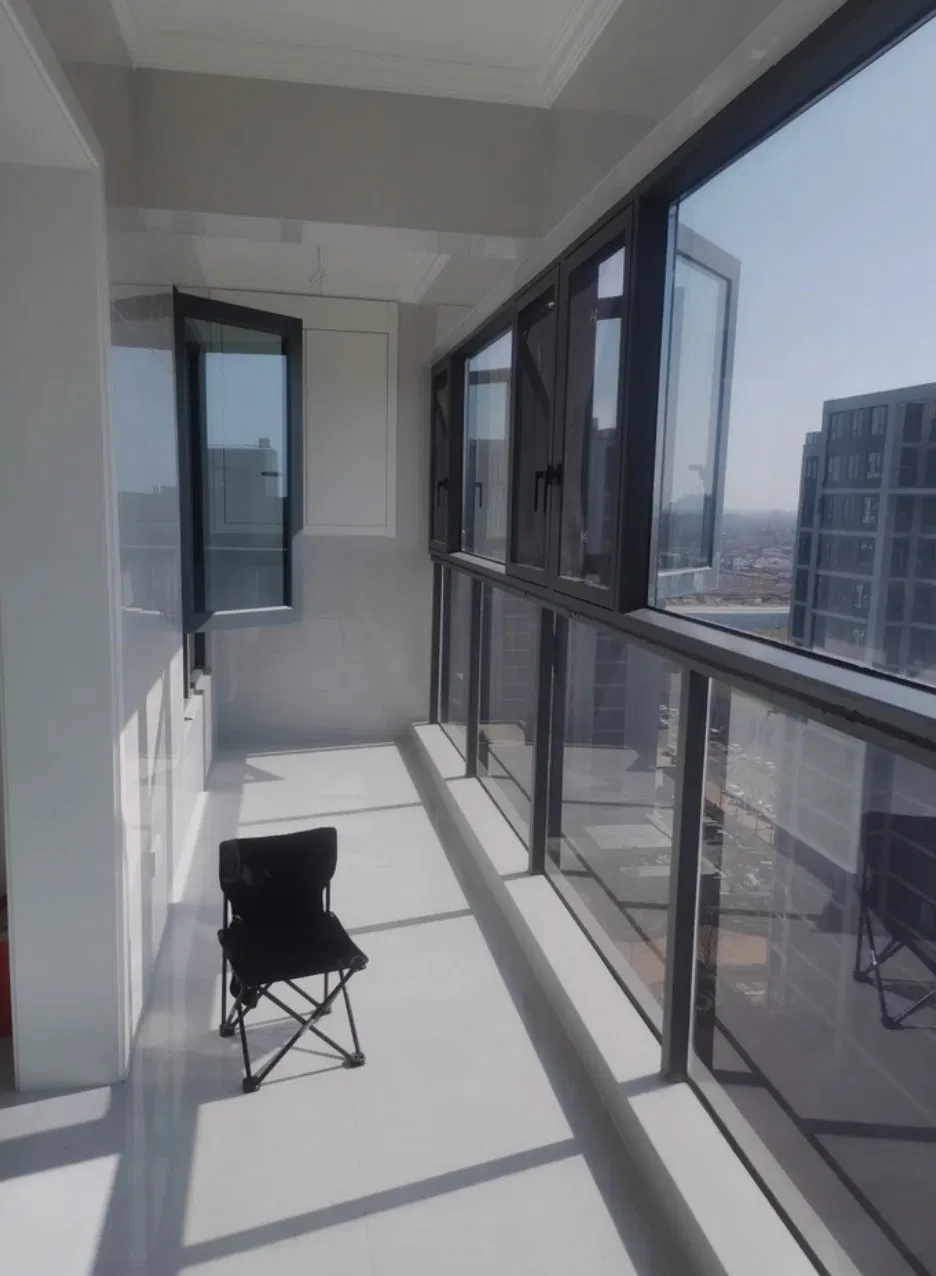 Saipan Coast Design Thermal Insulated Aluminum Balcony Windows Soundproof Glass French Windows