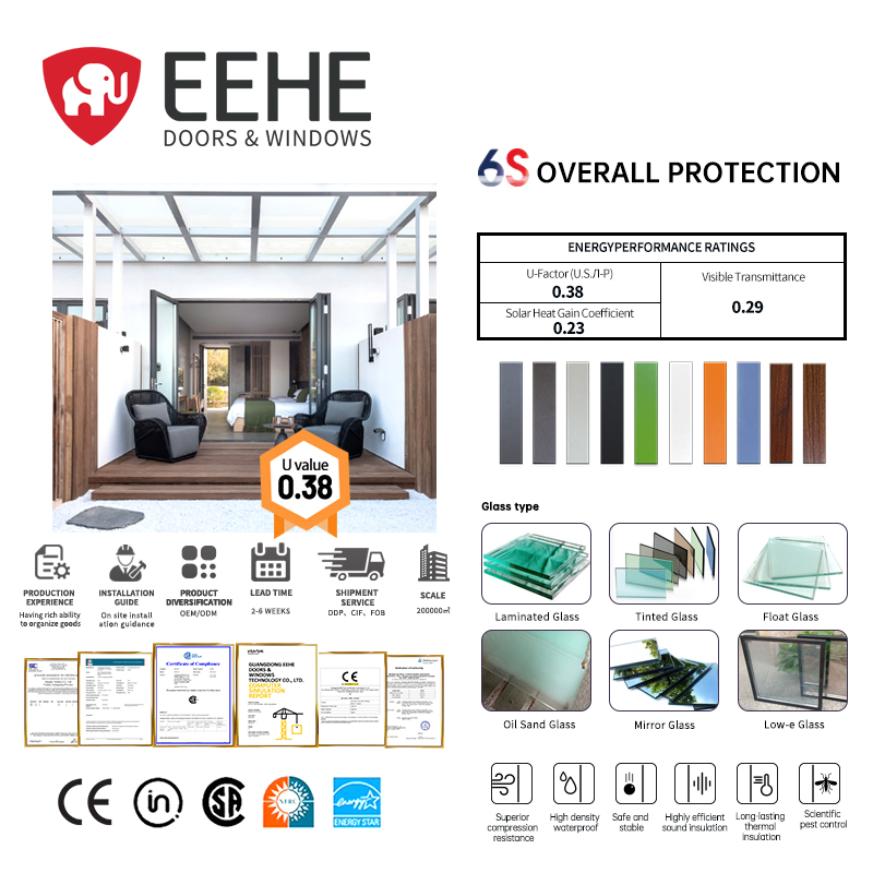 Eehe Aluminum Used Bifold Doors Sale Near Me with Folding Door System Low Maintenance for Commercial Projects