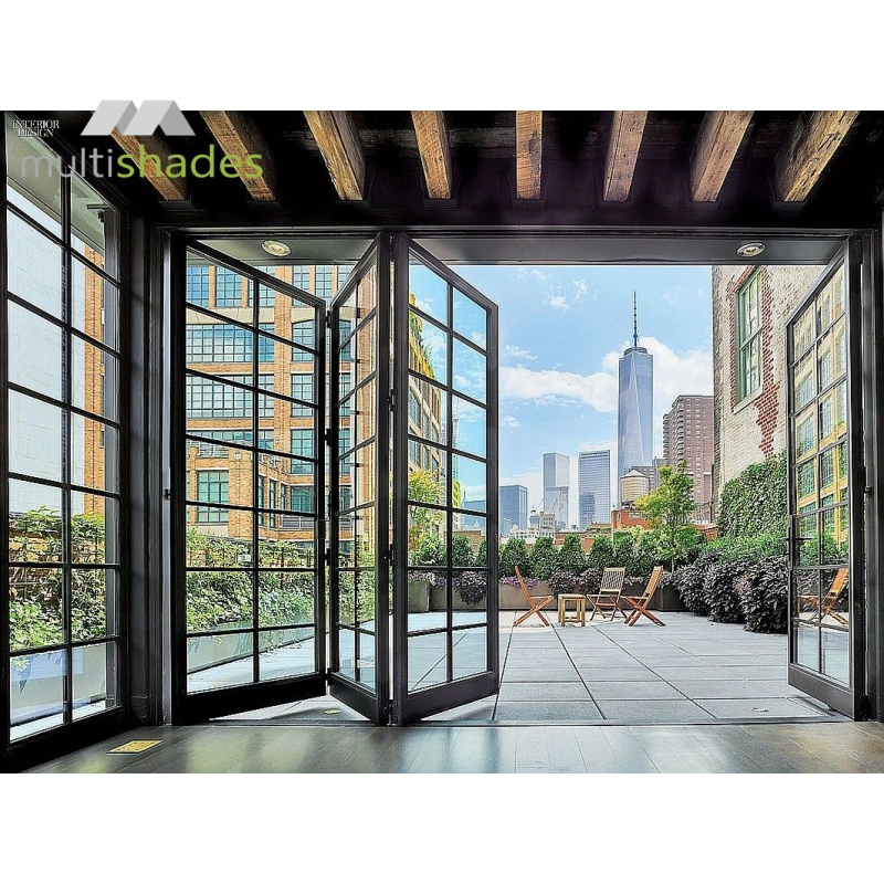 Low-Maintenance Aluminum Folding Door Solution Durable Powder-Coated Finish for Long-Term Use Easy Cleaning and Minimal up Keep Required with Hoppe Hardware