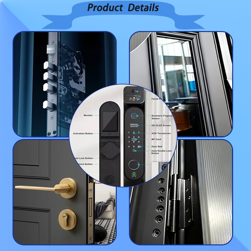 Custom Luxury Cast Aluminum Door Waterproof Exterior Front Entrance Door