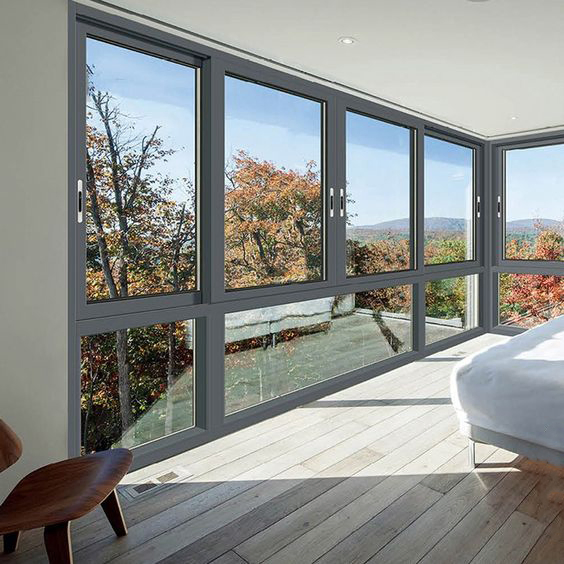 Foshan Impact Double Glazed Glass Windows and Doors Price Residential Aluminum Sliding Window Aluminium Sliding Windows with Screen Home Decor