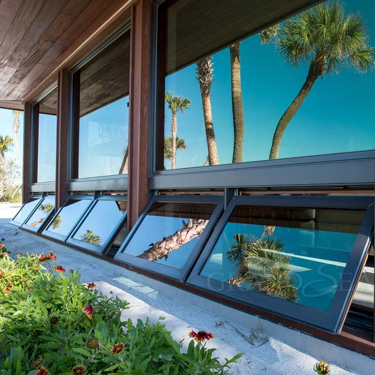 Building Material California Hurricane Impact Villa Custom Aluminum Fixed Double Glass Window