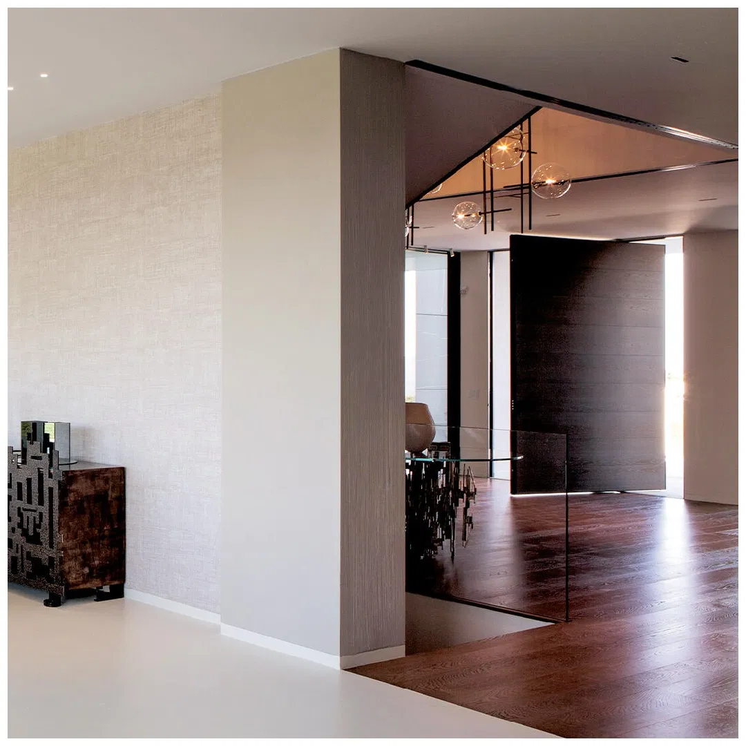 Minimalist off-Center Pivot Entry Door Premium Aluminum Construction Security Front Door for Upscale Villa Home Exterior Decorationentrance Door Safety Door