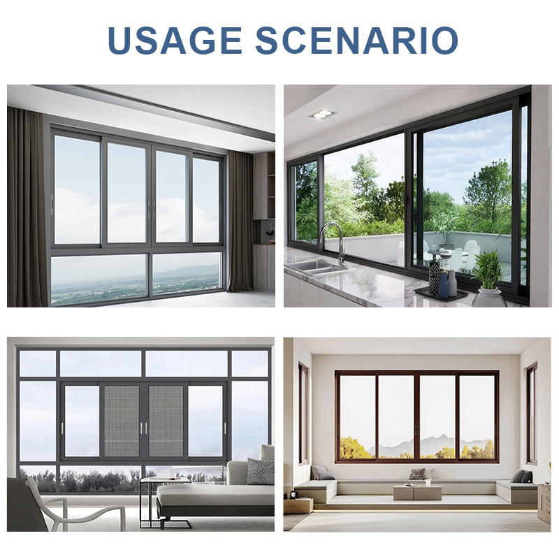 High Performance Aluminum Sliding Window Insect Screen and Lock Energy Efficient Window