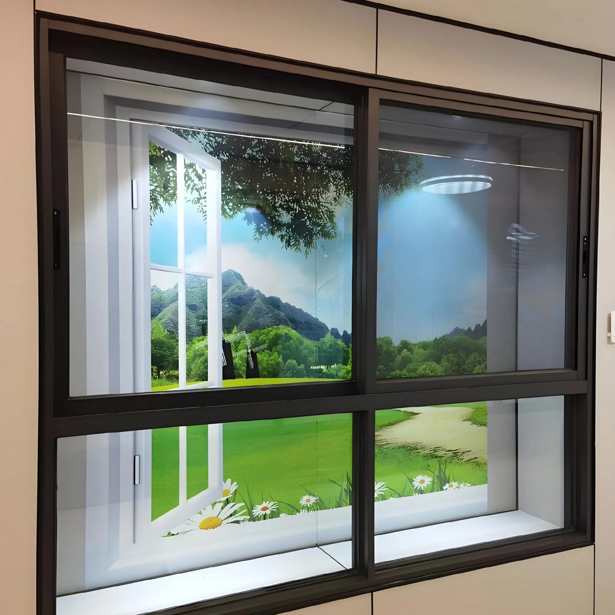 High Performance Floating Track Aluminum Sliding Window 68mm Sash