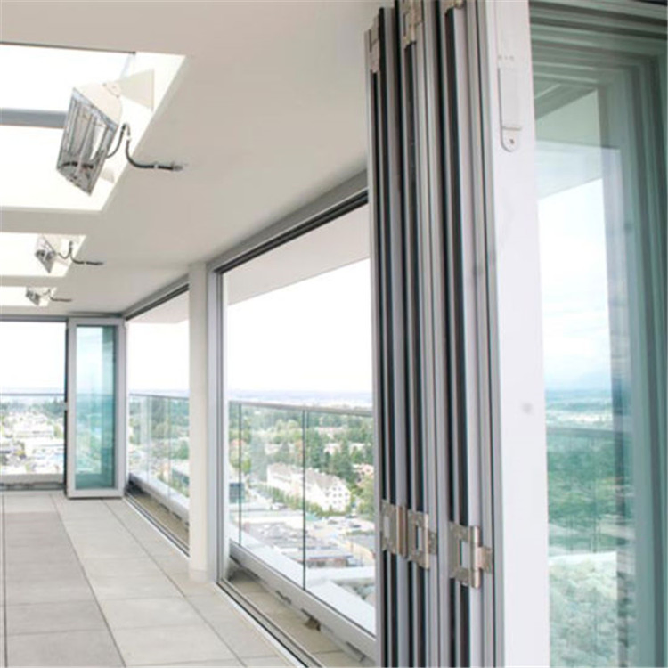 Aluminum Bifold Patio Folding Glass Doors Outswing Energy Efficient Bifold Glass Door