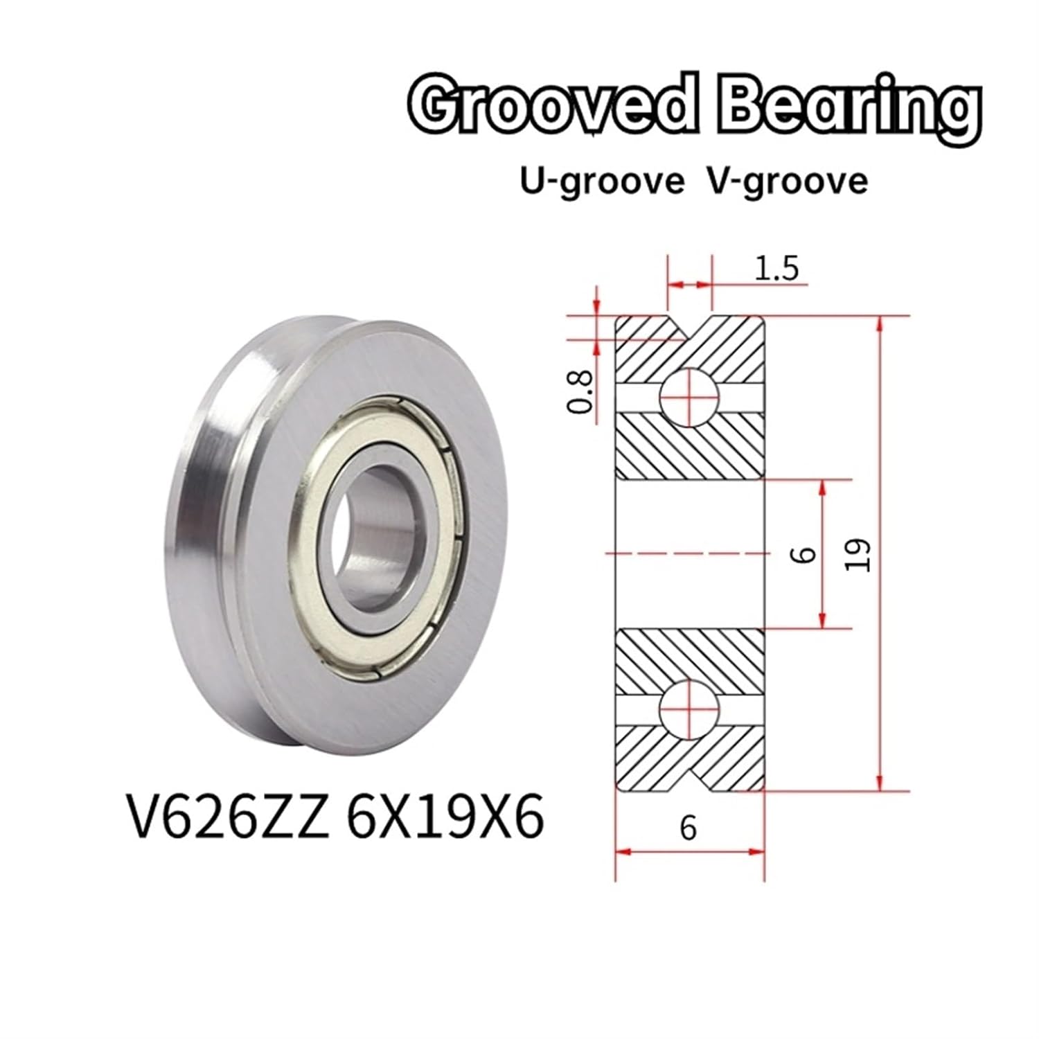 626ZZ Chrome Steel Double-sided Seal P0 Precision High Speed Low Friction Bearing for Motors and Drives