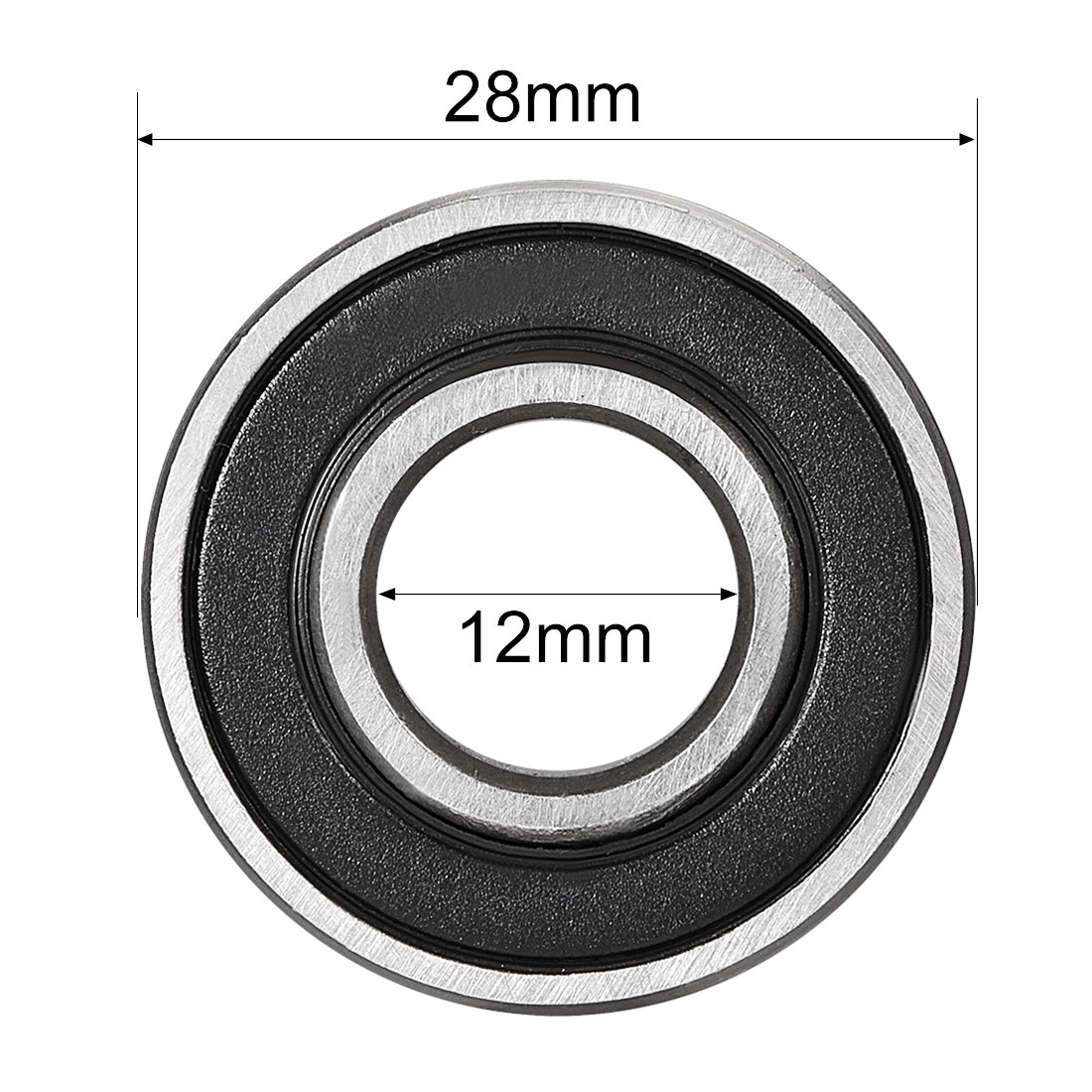 High Precision 6001-2RS Deep Groove Ball Bearings 12x28x8mm Durable Chrome Steel Bearings 6001-RS