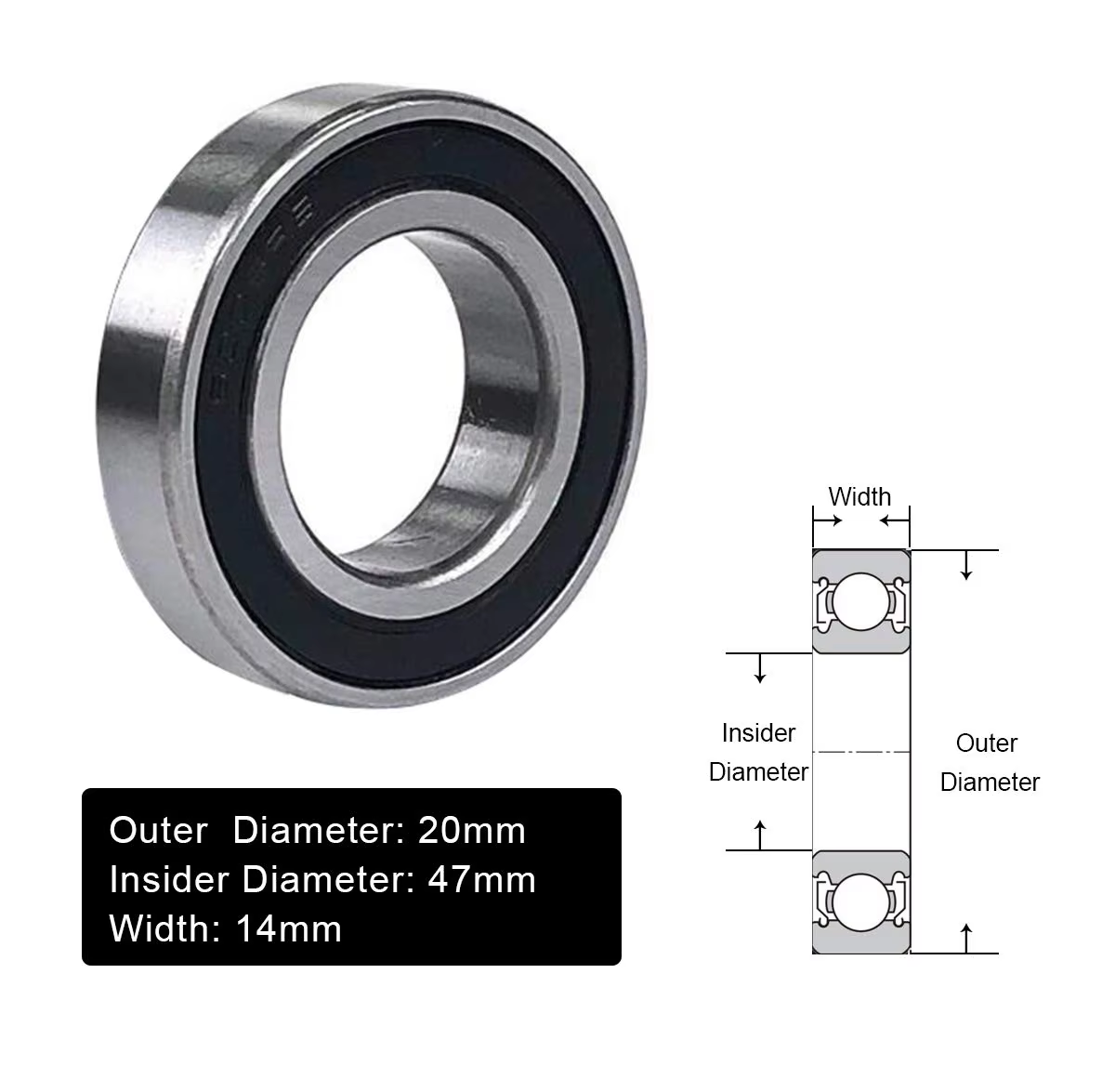 Chrome Steel Bearings deep groove ball bearing 6201 6301 6000 6300 6302 2rs 6203