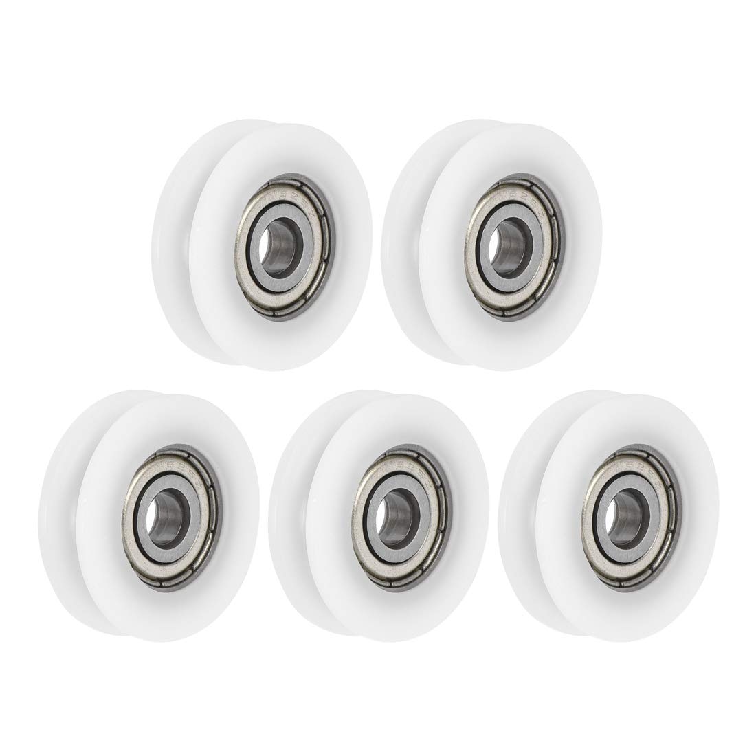 U625ZZ U Groove Ball Track Guide Bearing 5x24x7mm Double Metal Shielded (GCr15) Chrome Steel Bearings