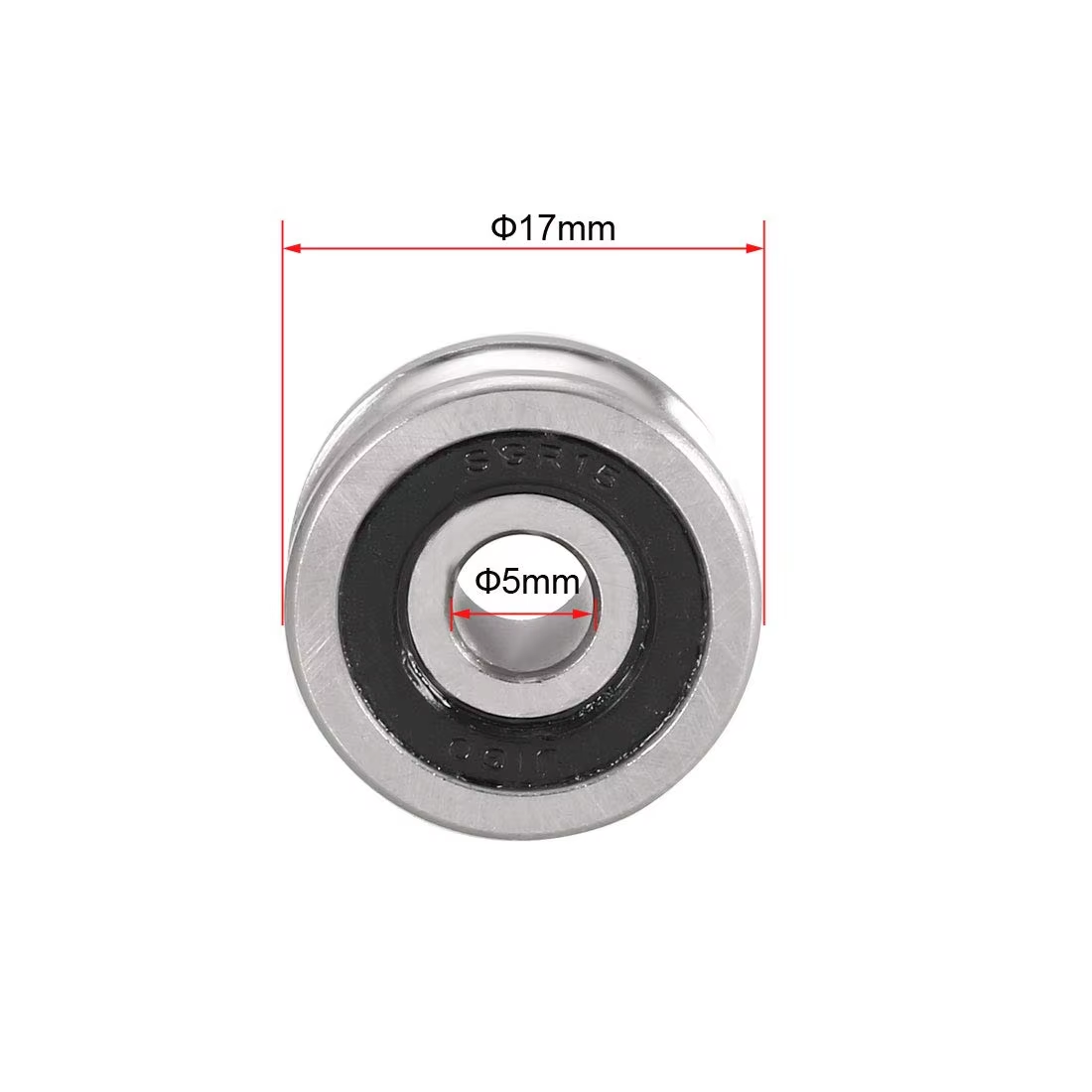 SG15 Deep U Groove Ball Track Guide Bearing 5mmx17mmx8mm Double Sealed (GCr15) Chrome Steel Bearings