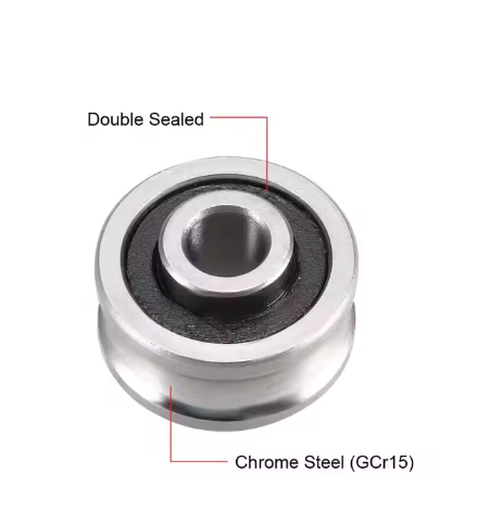SG15 Deep U Groove Ball Track Guide Bearing 5mmx17mmx8mm Double Sealed (GCr15) Chrome Steel Bearings