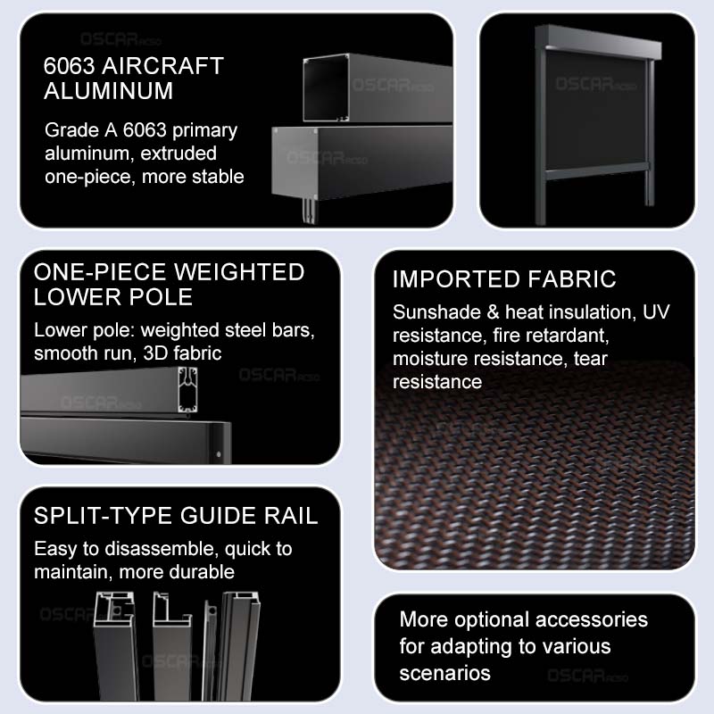 Aluminum Alloy Roll Window Shutters Electric Hurricane Roller Louver System Automatic Industrial Exterior Use Roller Blinds