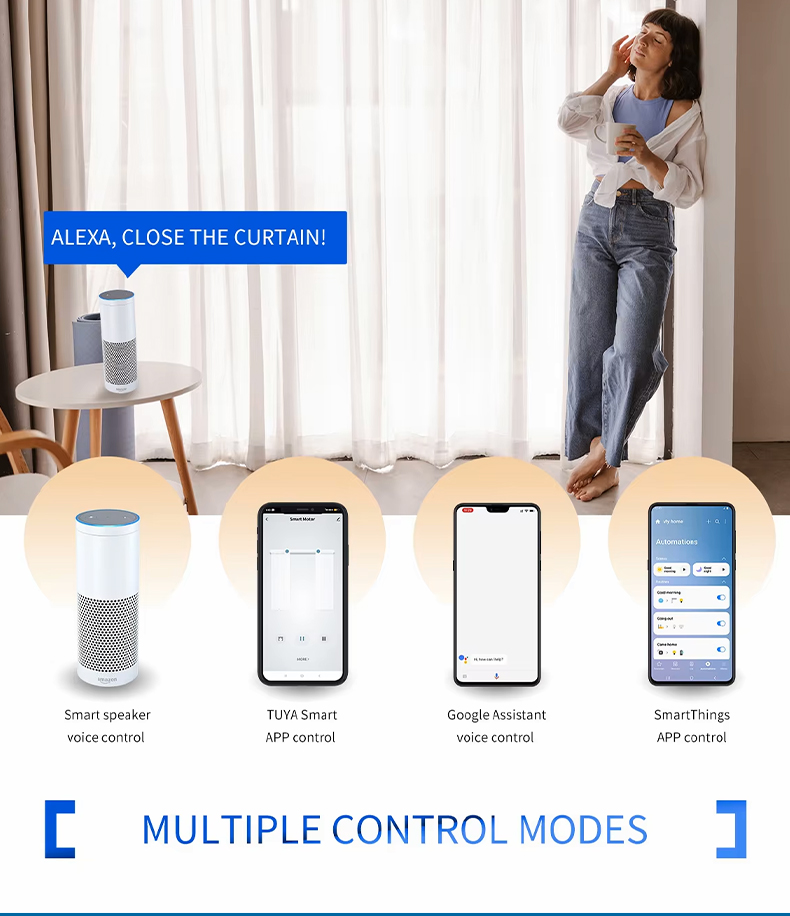 Raex Intelligent Smart Control Motorized Curtain Track and Motor