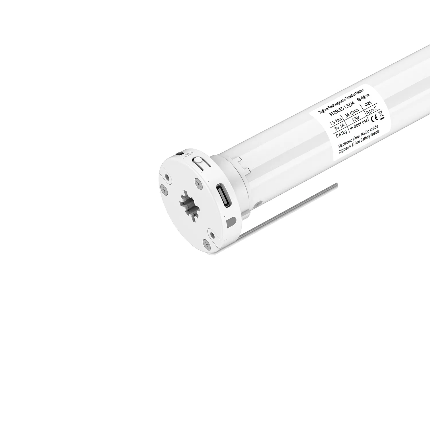 Zigbee Lithium Battery Smart Home 25lez 1.5n Roller Shades Tubular Motor