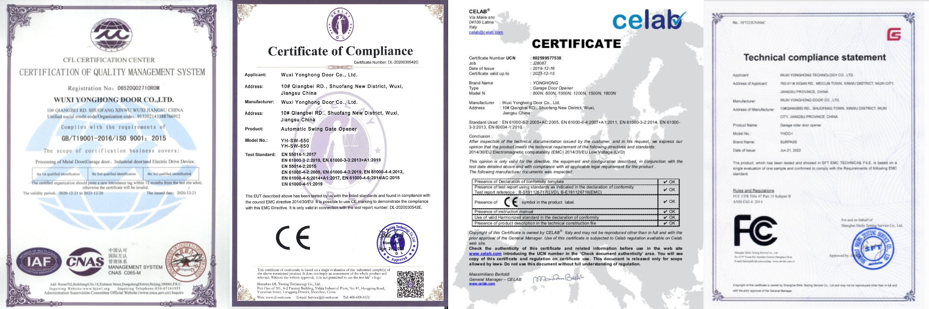 CE quality certification certificate