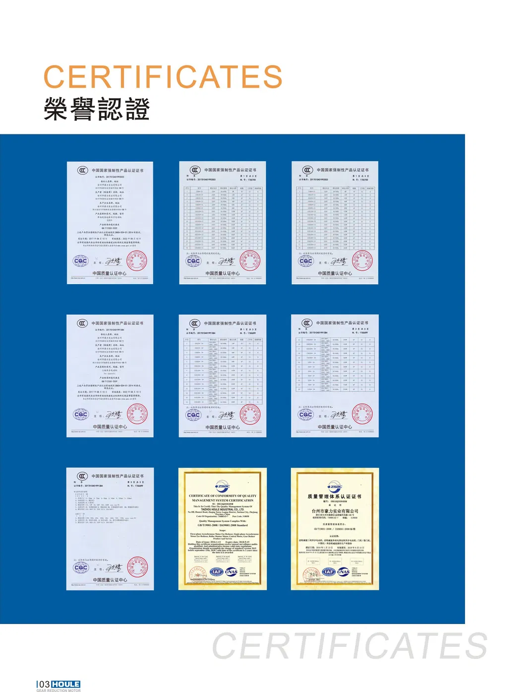 Central Motor Certifications
