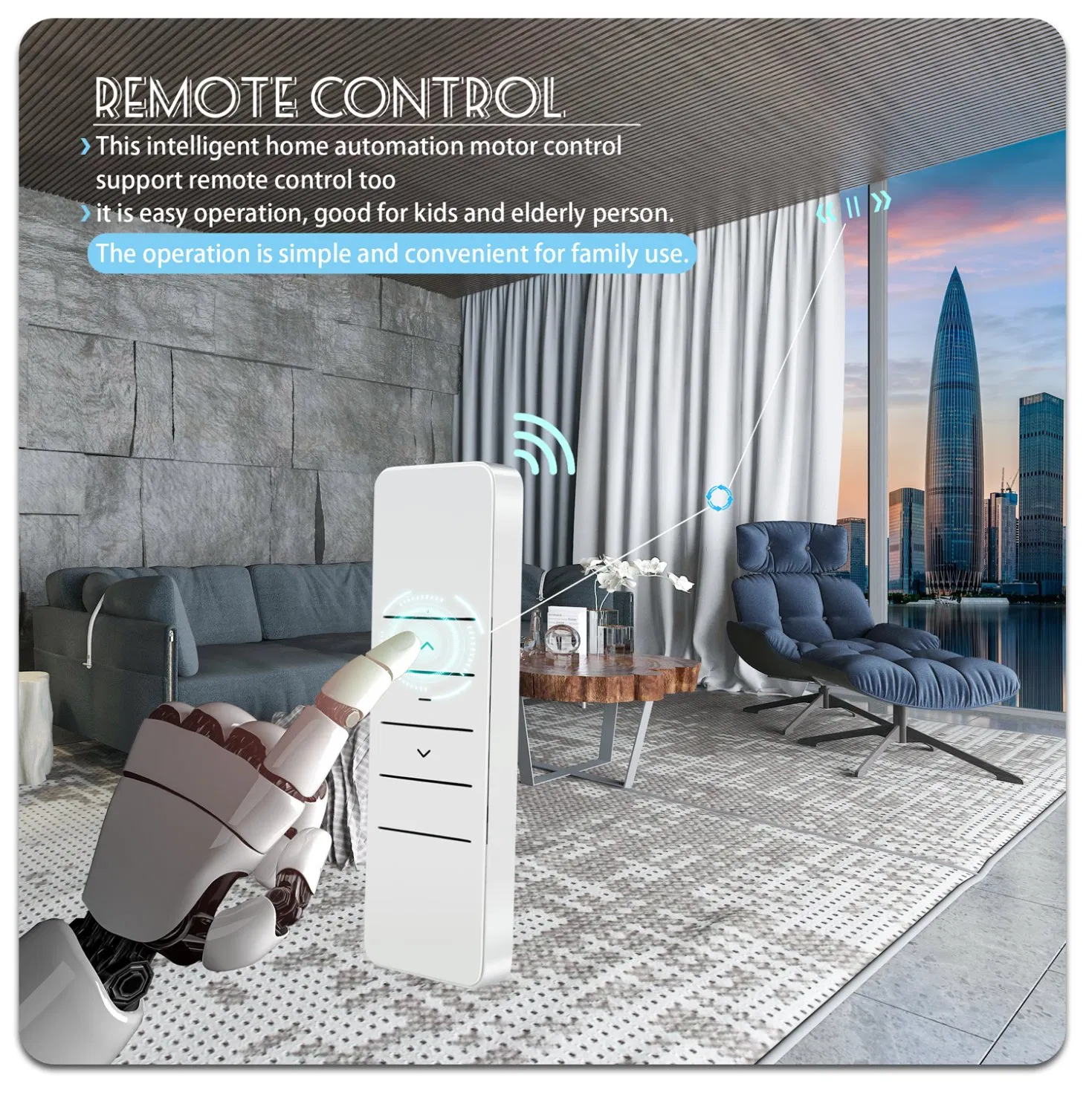 1.2n Tuya WiFi Electric Curtain Motor Control Automatic Motorized Curtain 45W Track Drivers System Opener Smart Home 45W Motor