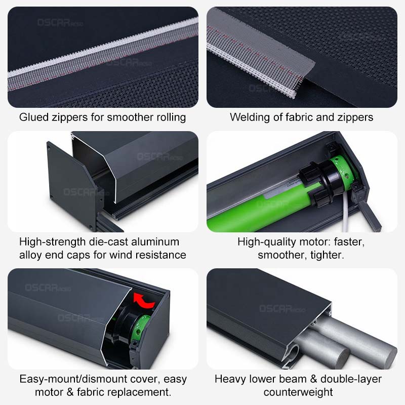 Motorized Wifi Control Roller Shutter Waterproof Windproof Modern Fashion Outdoor Indoor Patio Blinds Shutter Roller Blind