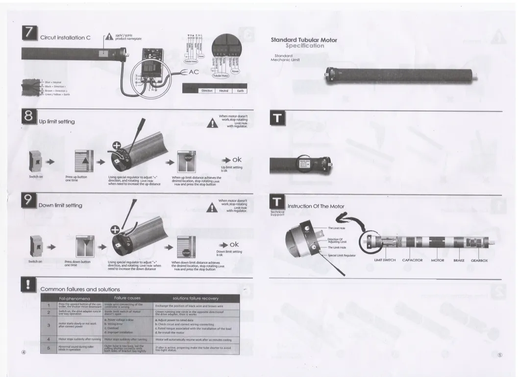 High Torque Roller Shutter Motor 220V for Blinds and Shutters