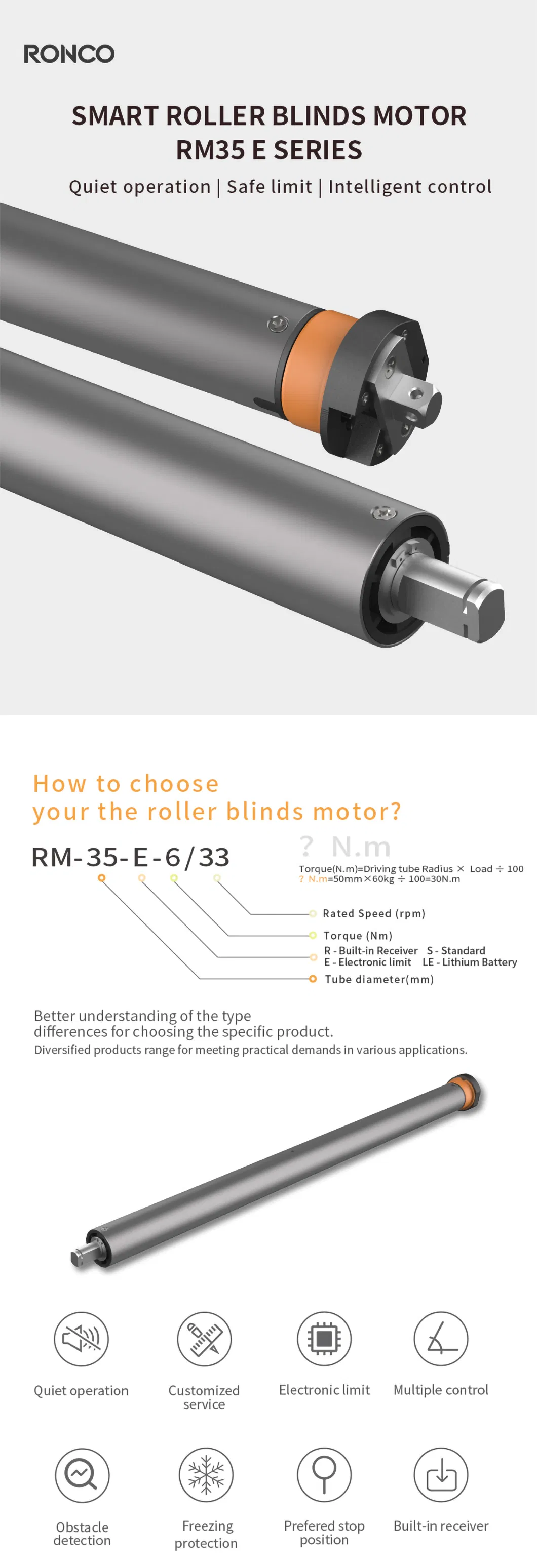 APP Control Electric Awning Tubular Motor Details 1