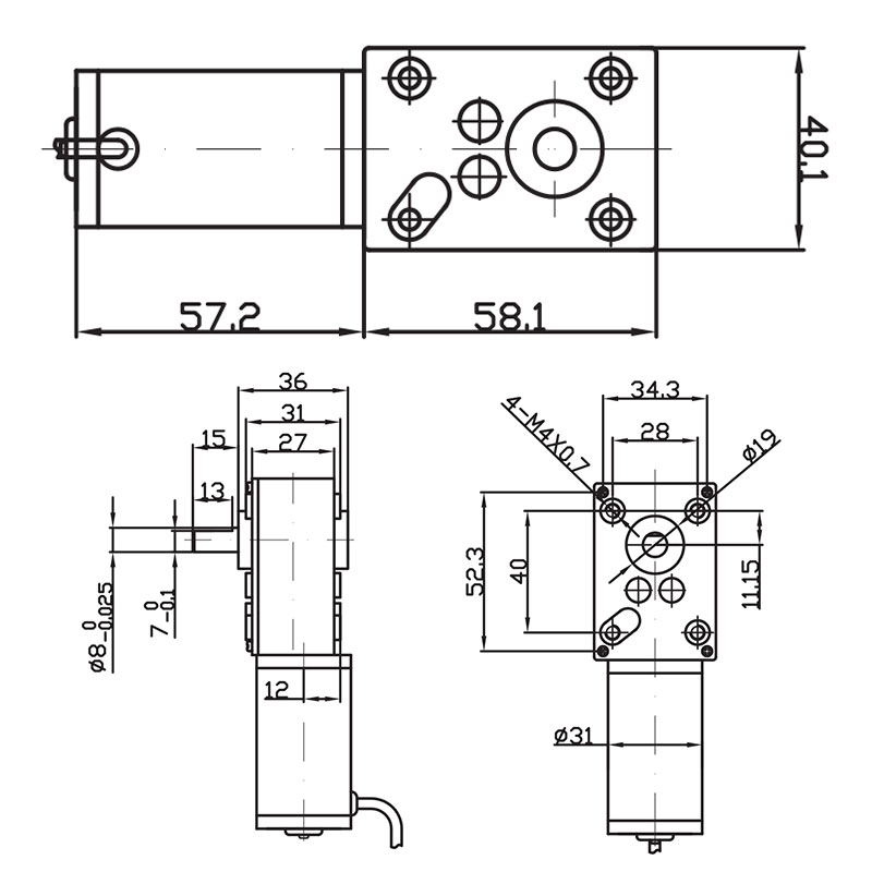 6V 12V DC Micro Worm Gear Motor High Torque Low Speed for Window Shutter