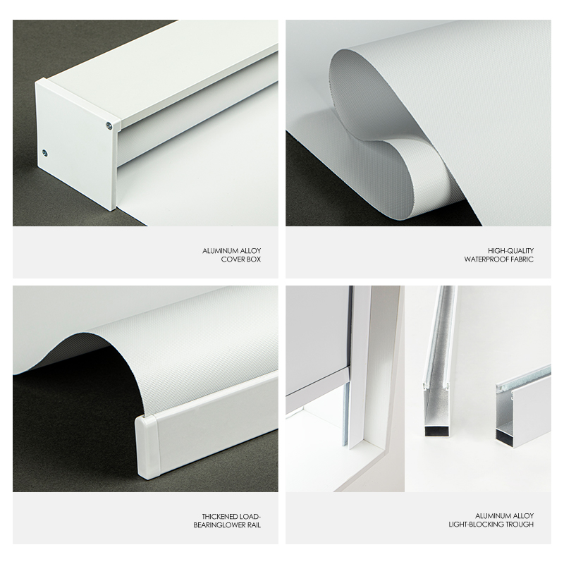 Electric Remote Control Google Alexa Blockout Roller Blind With Side Tracks Motorized Roller Blinds 100% Polyester Modern