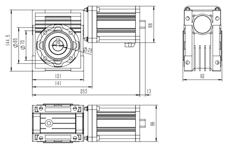 0.75KW Servo Motor Size