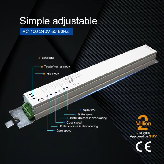 130kg 65W Motor Control Sliding Opener Glass Automatic Door System OEM Hh115