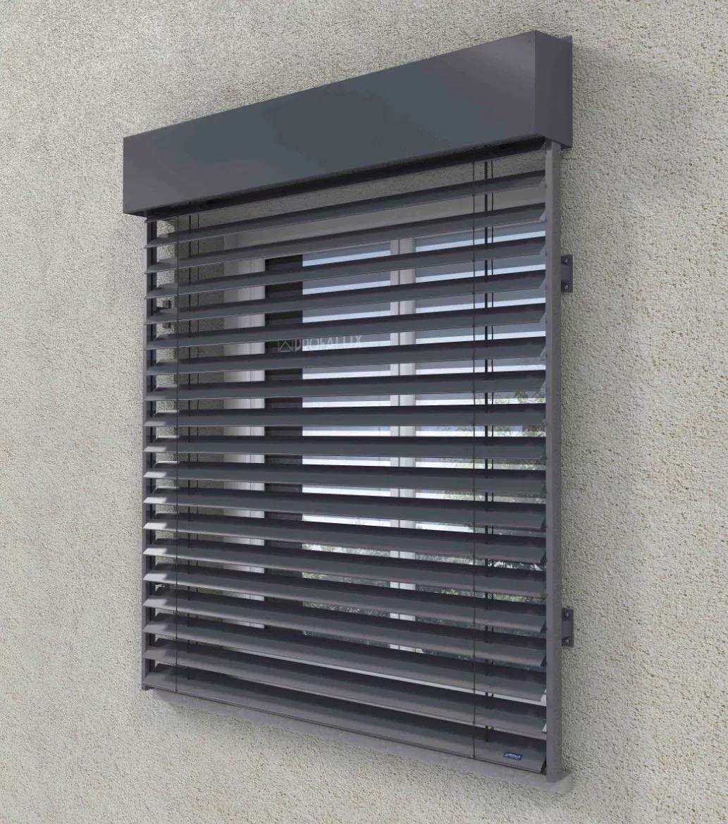 Fashions International Outdoor Aluminum Venetian Blinds Motorized Outdoor Voice Control Cassette Window Louver Aluminum Blinds